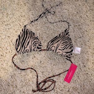 Zebra print bikini top